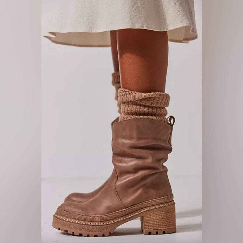 free people Mel Slouch Boot in Hazelnut Leather size 8.5
